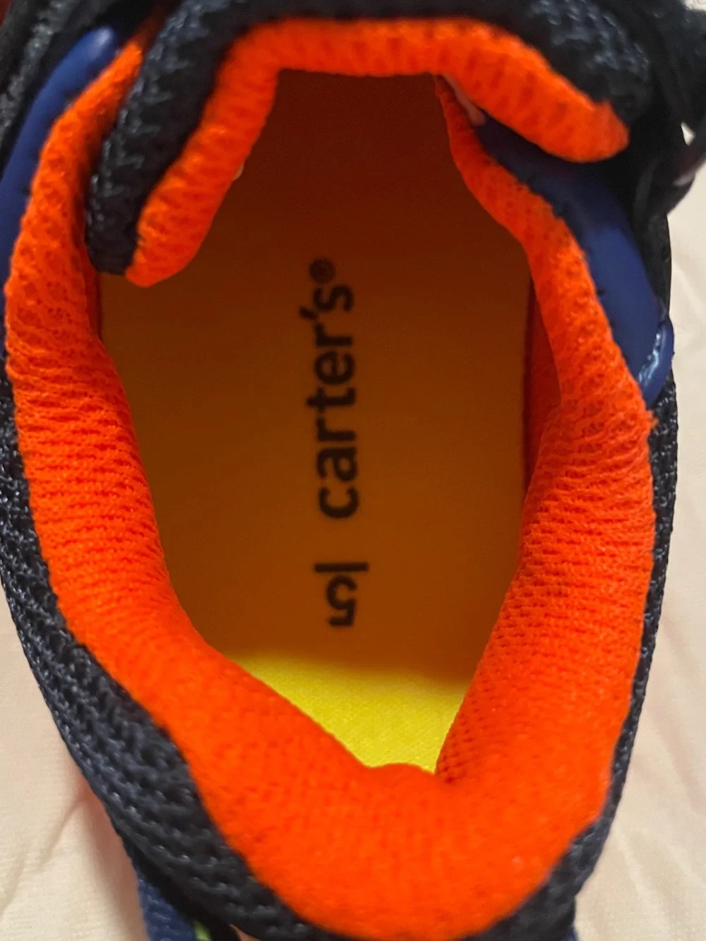 Carter’s Navy and Orange Athletic Baby Sneakers - Velcro Closure